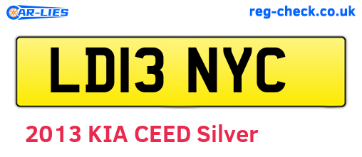 LD13NYC are the vehicle registration plates.