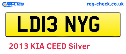 LD13NYG are the vehicle registration plates.