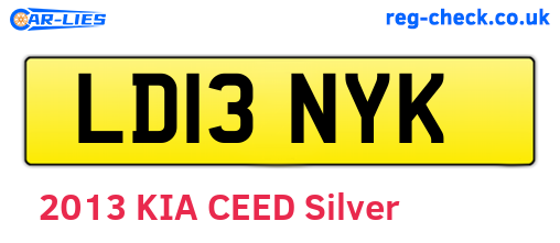 LD13NYK are the vehicle registration plates.