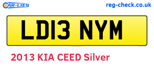 LD13NYM are the vehicle registration plates.