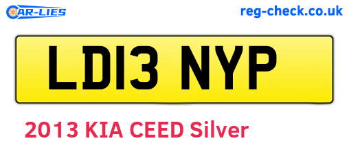 LD13NYP are the vehicle registration plates.