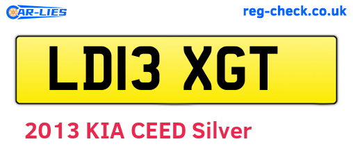 LD13XGT are the vehicle registration plates.