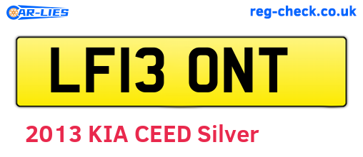LF13ONT are the vehicle registration plates.