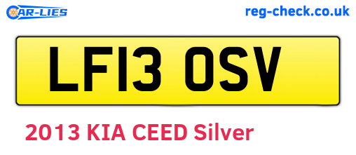 LF13OSV are the vehicle registration plates.