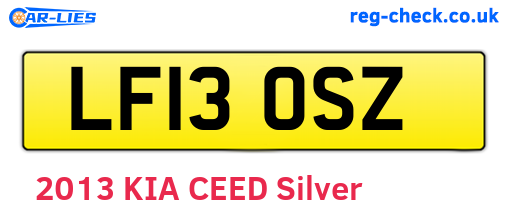 LF13OSZ are the vehicle registration plates.