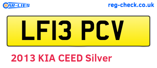 LF13PCV are the vehicle registration plates.