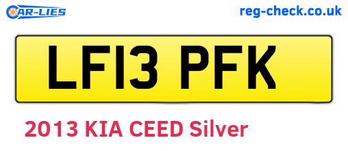 LF13PFK are the vehicle registration plates.