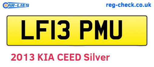 LF13PMU are the vehicle registration plates.