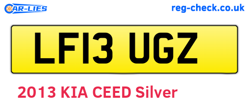 LF13UGZ are the vehicle registration plates.