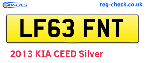 LF63FNT are the vehicle registration plates.