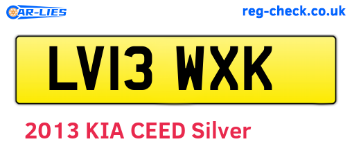 LV13WXK are the vehicle registration plates.