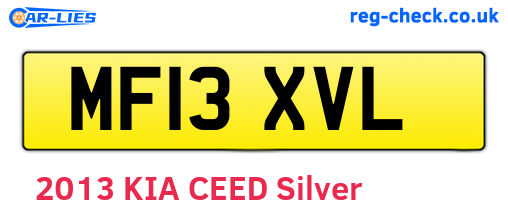 MF13XVL are the vehicle registration plates.