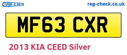MF63CXR are the vehicle registration plates.