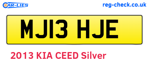 MJ13HJE are the vehicle registration plates.