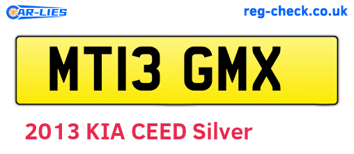 MT13GMX are the vehicle registration plates.