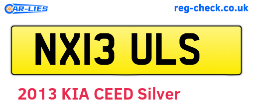 NX13ULS are the vehicle registration plates.