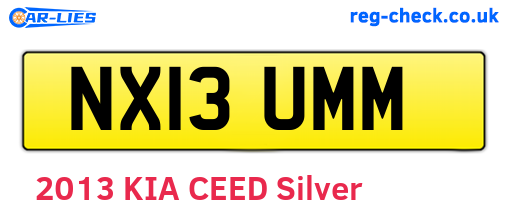 NX13UMM are the vehicle registration plates.