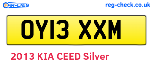 OY13XXM are the vehicle registration plates.