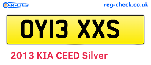 OY13XXS are the vehicle registration plates.