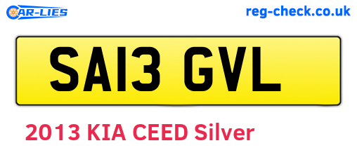 SA13GVL are the vehicle registration plates.