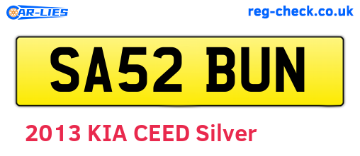 SA52BUN are the vehicle registration plates.