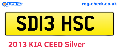SD13HSC are the vehicle registration plates.