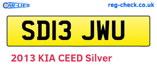 SD13JWU are the vehicle registration plates.
