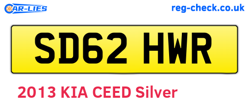 SD62HWR are the vehicle registration plates.