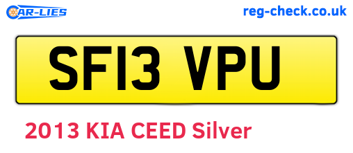 SF13VPU are the vehicle registration plates.