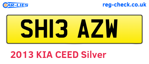 SH13AZW are the vehicle registration plates.