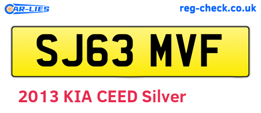 SJ63MVF are the vehicle registration plates.