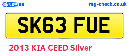 SK63FUE are the vehicle registration plates.