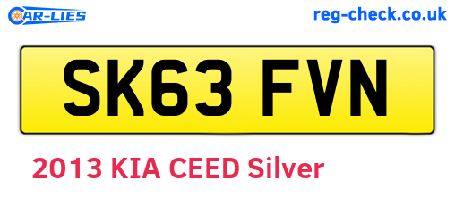 SK63FVN are the vehicle registration plates.