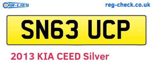 SN63UCP are the vehicle registration plates.