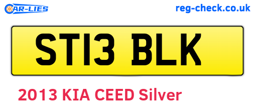 ST13BLK are the vehicle registration plates.