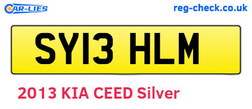 SY13HLM are the vehicle registration plates.