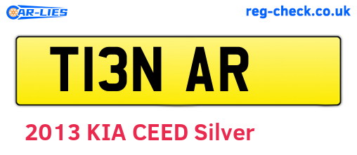 T13NAR are the vehicle registration plates.