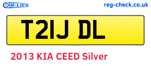 T21JDL are the vehicle registration plates.