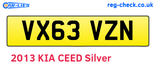 VX63VZN are the vehicle registration plates.