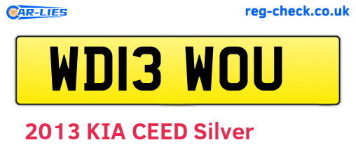 WD13WOU are the vehicle registration plates.