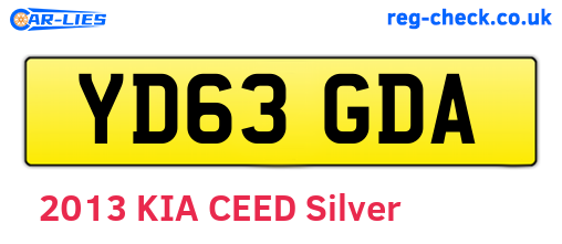 YD63GDA are the vehicle registration plates.