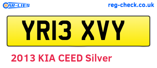YR13XVY are the vehicle registration plates.