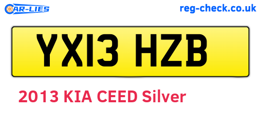 YX13HZB are the vehicle registration plates.
