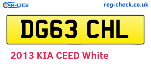 DG63CHL are the vehicle registration plates.