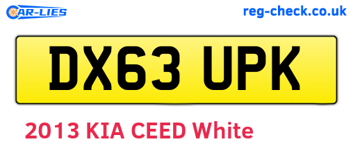 DX63UPK are the vehicle registration plates.