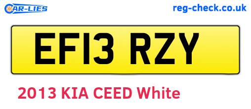 EF13RZY are the vehicle registration plates.