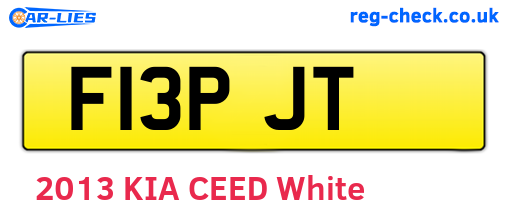 F13PJT are the vehicle registration plates.