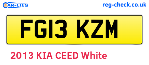 FG13KZM are the vehicle registration plates.