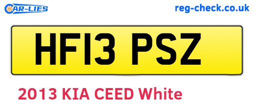 HF13PSZ are the vehicle registration plates.