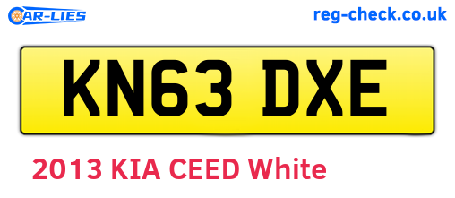 KN63DXE are the vehicle registration plates.